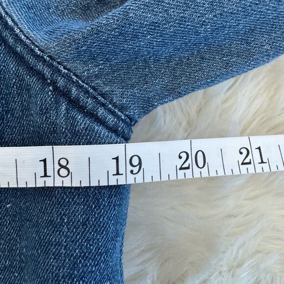 Joujou Denim Trucker Jacket Faux Fur Lining Collar Button Up Small NWT Dark Wash - Picture 10 of 13